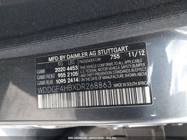 Photo 8 VIN: WDDGF4HBXDR268863 - MERCEDES-BENZ C-CLASS 