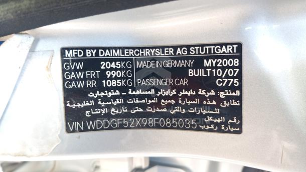 Photo 5 VIN: WDDGF52X98F085035 - MERCEDES-BENZ C 230 