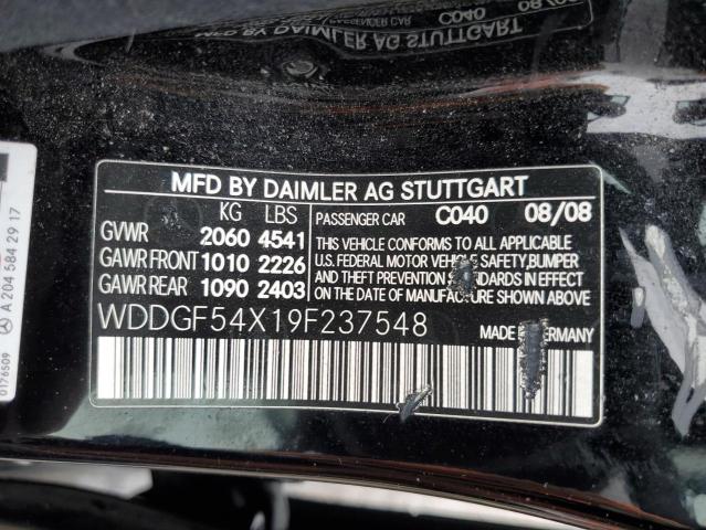 Photo 12 VIN: WDDGF54X19F237548 - MERCEDES-BENZ C-CLASS 