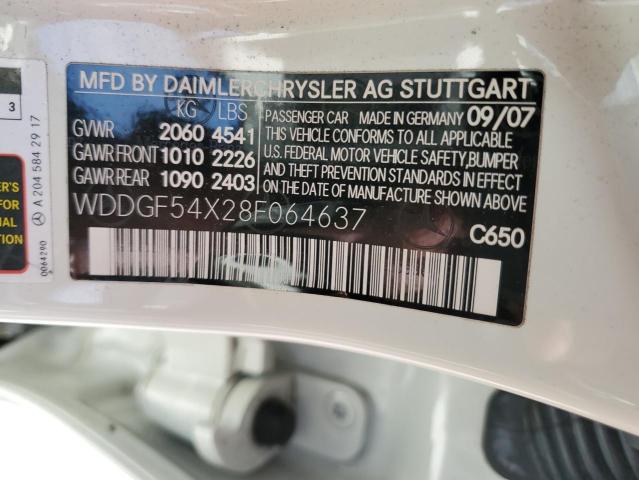 Photo 11 VIN: WDDGF54X28F064637 - MERCEDES-BENZ C-CLASS 