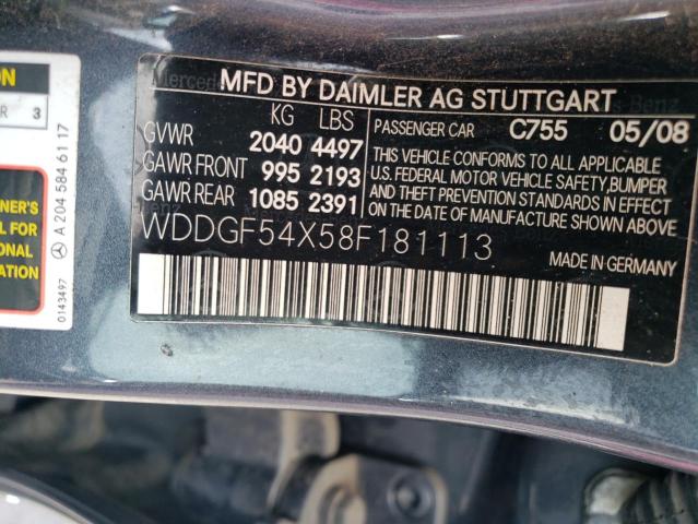 Photo 11 VIN: WDDGF54X58F181113 - MERCEDES-BENZ C 300 