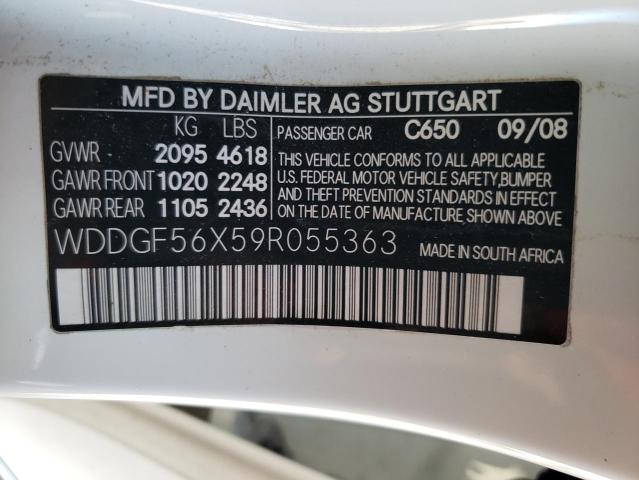 Photo 11 VIN: WDDGF56X59R055363 - MERCEDES-BENZ C-CLASS 