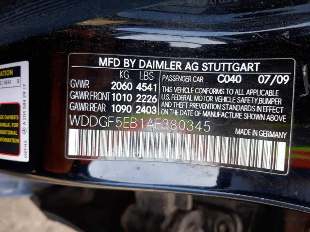 Photo 11 VIN: WDDGF5EB1AF380345 - MERCEDES-BENZ C-CLASS 