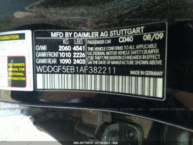 Photo 8 VIN: WDDGF5EB1AF382211 - MERCEDES-BENZ C-CLASS 