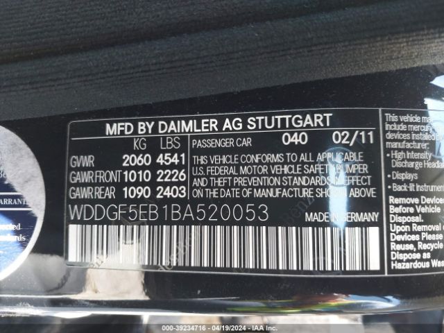 Photo 8 VIN: WDDGF5EB1BA520053 - MERCEDES-BENZ C 300 