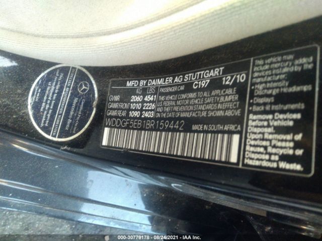 Photo 8 VIN: WDDGF5EB1BR159442 - MERCEDES-BENZ C-CLASS 