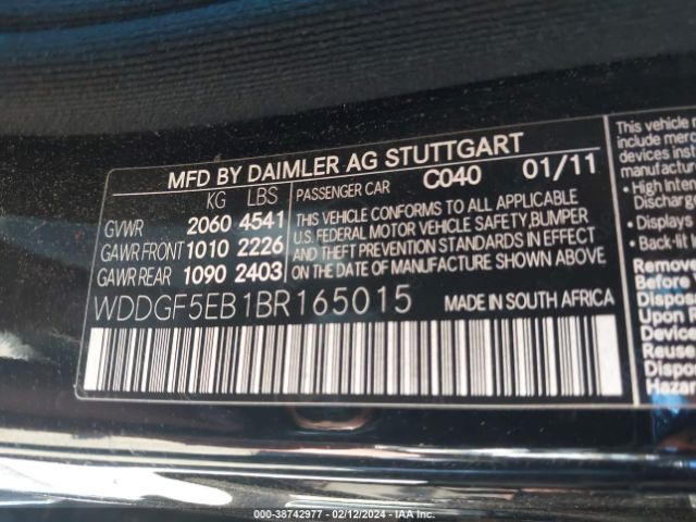 Photo 8 VIN: WDDGF5EB1BR165015 - MERCEDES-BENZ C 300 