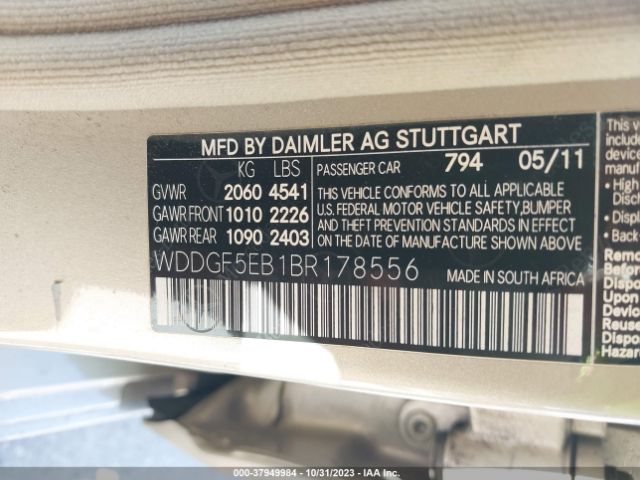 Photo 8 VIN: WDDGF5EB1BR178556 - MERCEDES-BENZ C-CLASS 