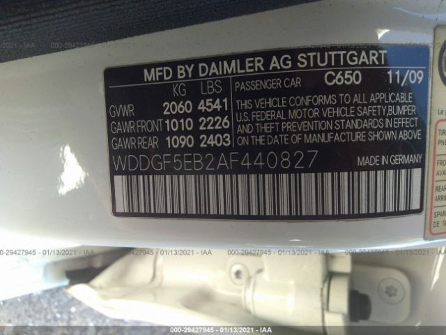 Photo 8 VIN: WDDGF5EB2AF440827 - MERCEDES-BENZ C-CLASS 