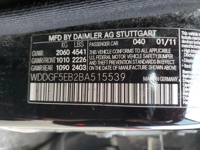 Photo 12 VIN: WDDGF5EB2BA515539 - MERCEDES-BENZ C 300 