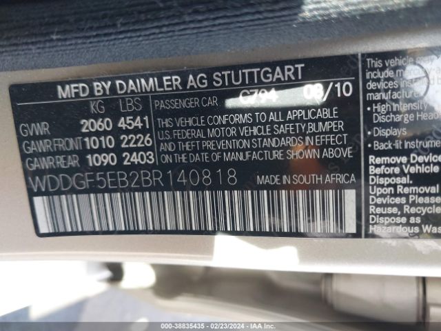 Photo 8 VIN: WDDGF5EB2BR140818 - MERCEDES-BENZ C 300 