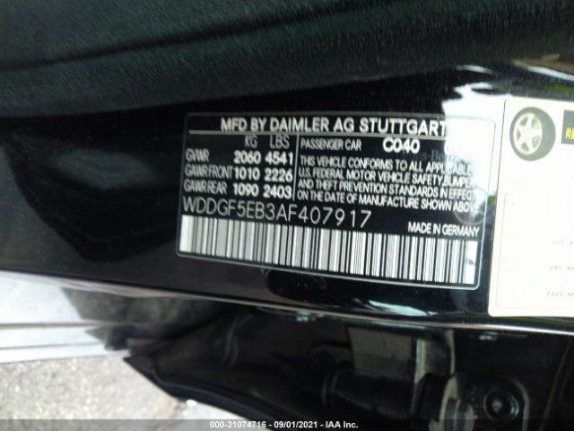 Photo 8 VIN: WDDGF5EB3AF407917 - MERCEDES-BENZ C-CLASS 