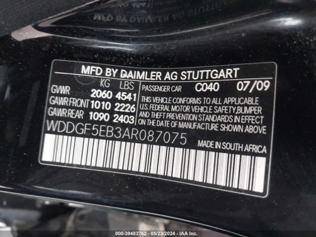 Photo 8 VIN: WDDGF5EB3AR087075 - MERCEDES-BENZ C 300 