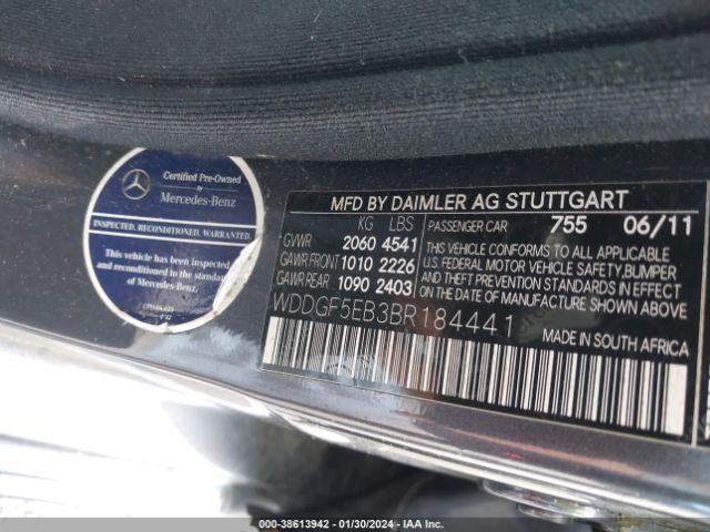 Photo 8 VIN: WDDGF5EB3BR184441 - MERCEDES-BENZ C 300 