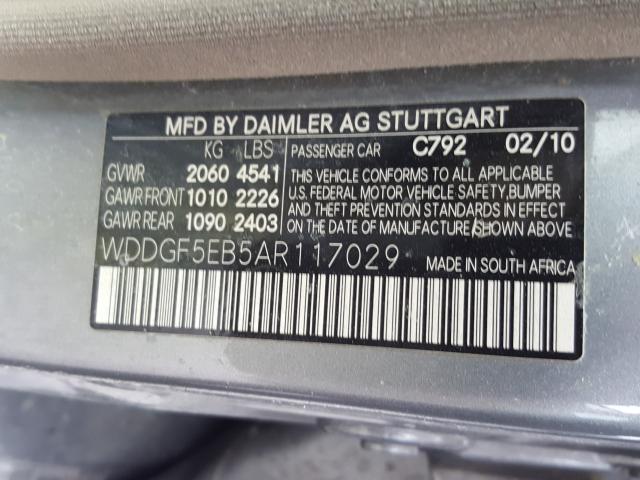 Photo 9 VIN: WDDGF5EB5AR117029 - MERCEDES-BENZ C 300 