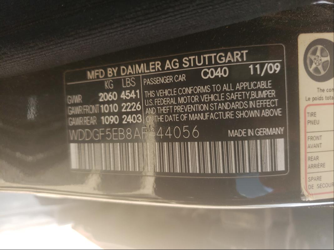 Photo 9 VIN: WDDGF5EB8AF444056 - MERCEDES-BENZ C-KLASSE 