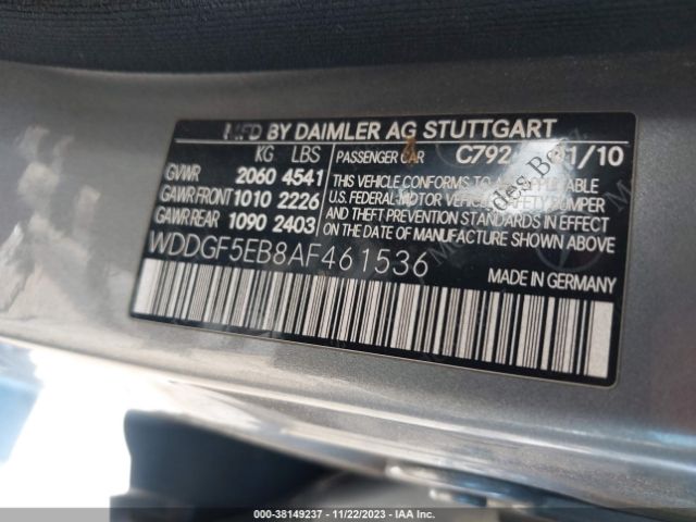 Photo 8 VIN: WDDGF5EB8AF461536 - MERCEDES-BENZ C 300 