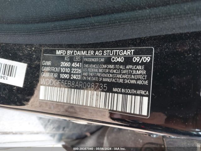 Photo 8 VIN: WDDGF5EB8AR098735 - MERCEDES-BENZ C 300 