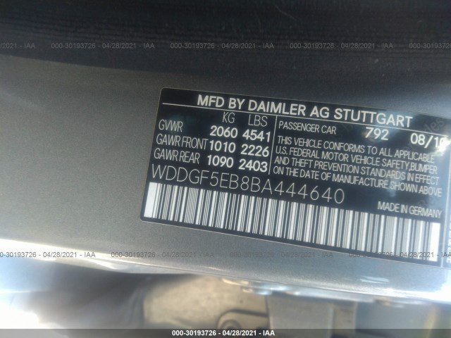 Photo 8 VIN: WDDGF5EB8BA444640 - MERCEDES-BENZ C-CLASS 