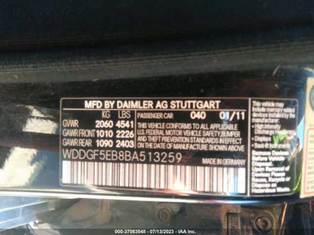 Photo 8 VIN: WDDGF5EB8BA513259 - MERCEDES-BENZ C 300 