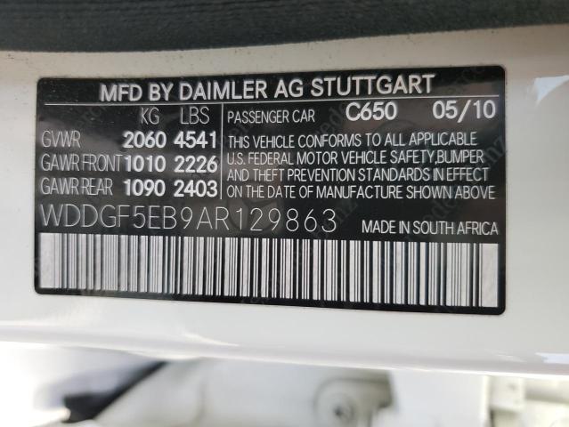 Photo 11 VIN: WDDGF5EB9AR129863 - MERCEDES-BENZ C-CLASS 