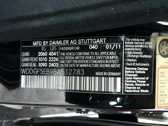 Photo 9 VIN: WDDGF5EB9BA512783 - MERCEDES-BENZ C 300 