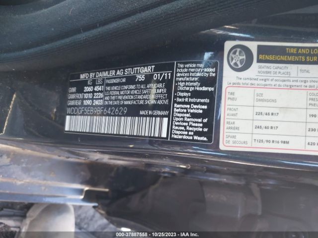 Photo 8 VIN: WDDGF5EB9BF642629 - MERCEDES-BENZ C-CLASS 