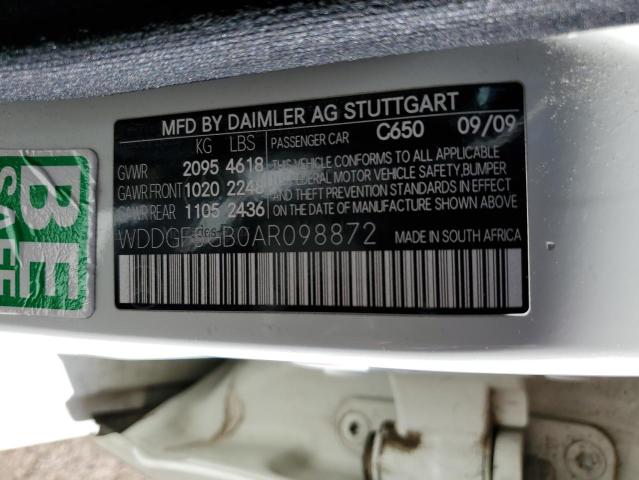 Photo 11 VIN: WDDGF5GB0AR098872 - MERCEDES-BENZ C 350 