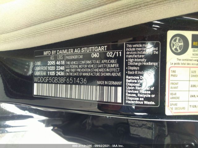 Photo 8 VIN: WDDGF5GB3BF651436 - MERCEDES-BENZ C-CLASS 