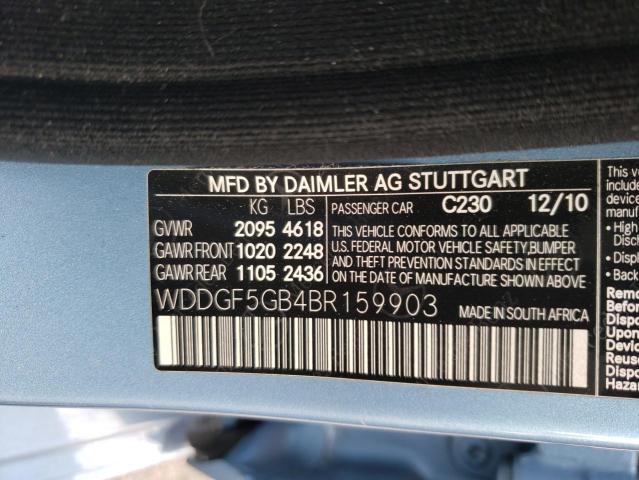 Photo 9 VIN: WDDGF5GB4BR159903 - MERCEDES-BENZ C 350 