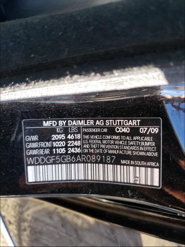 Photo 9 VIN: WDDGF5GB6AR089187 - MERCEDES-BENZ C 350 