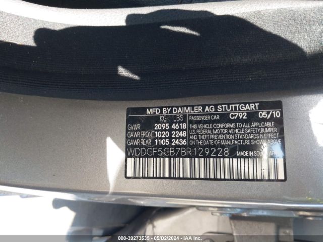 Photo 8 VIN: WDDGF5GB7BR129228 - MERCEDES-BENZ C 350 