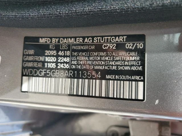 Photo 11 VIN: WDDGF5GB8AR113554 - MERCEDES-BENZ C 350 