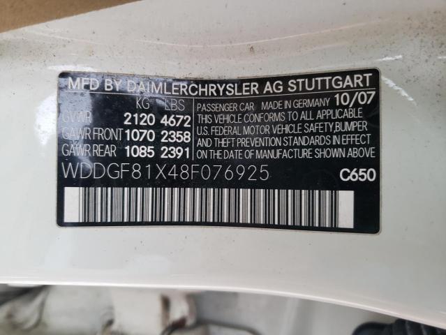 Photo 11 VIN: WDDGF81X48F076925 - MERCEDES-BENZ C 300 4MAT 