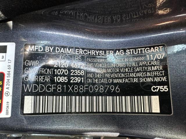 Photo 9 VIN: WDDGF81X88F098796 - MERCEDES-BENZ C 300 4MAT 