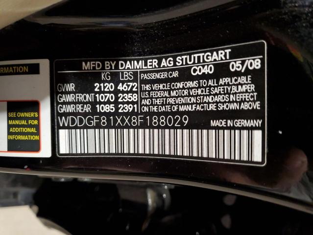 Photo 11 VIN: WDDGF81XX8F188029 - MERCEDES-BENZ C-CLASS 