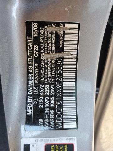 Photo 12 VIN: WDDGF81XX9F275530 - MERCEDES-BENZ C 300 4MAT 