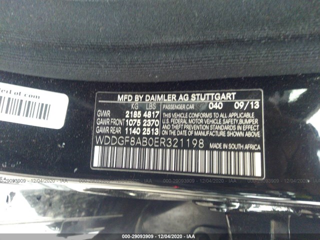 Photo 8 VIN: WDDGF8AB0ER321198 - MERCEDES-BENZ C-CLASS 