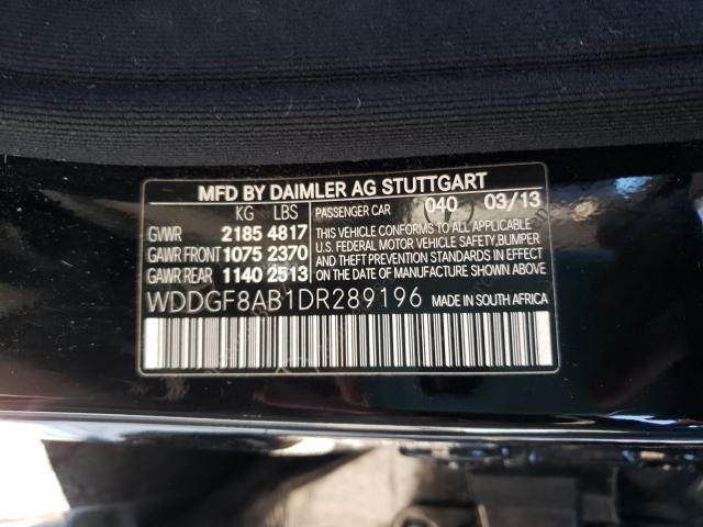 Photo 9 VIN: WDDGF8AB1DR289196 - MERCEDES-BENZ C-CLASS 