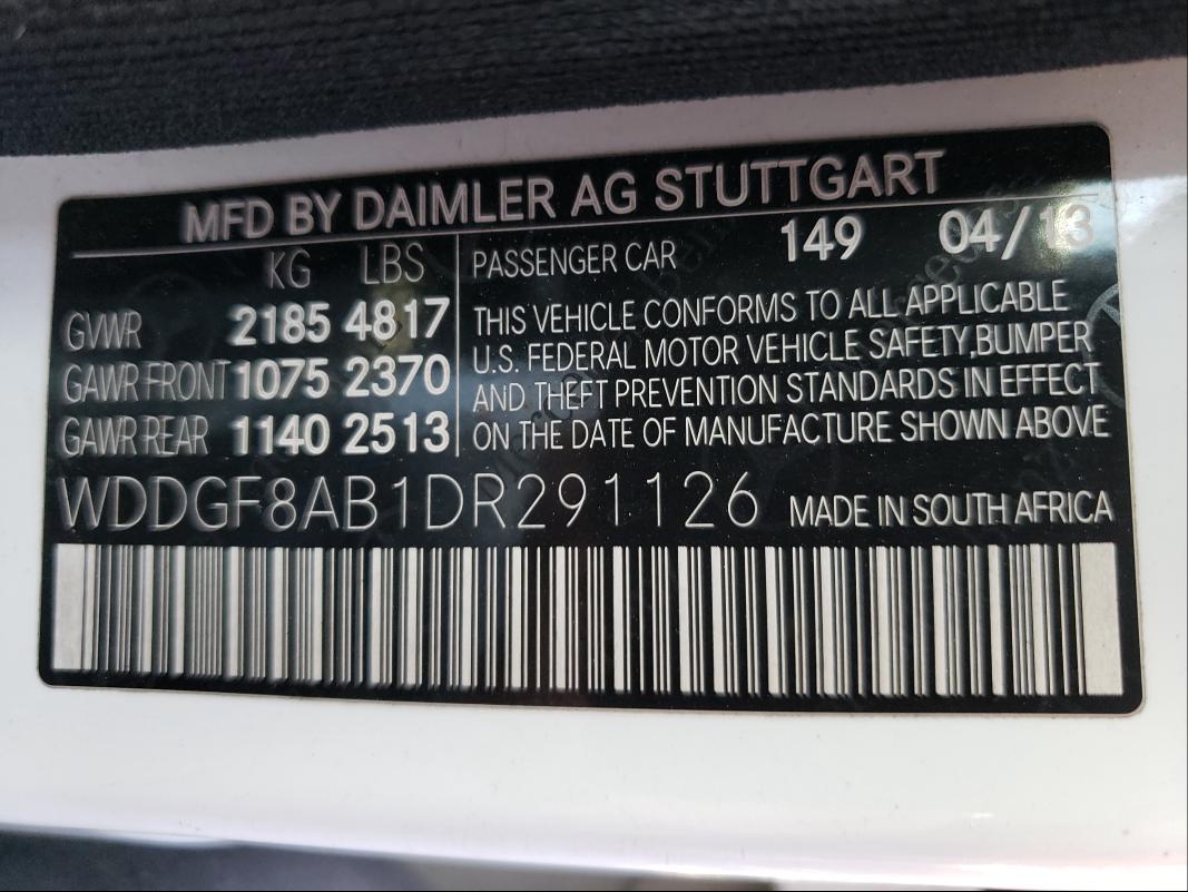 Photo 9 VIN: WDDGF8AB1DR291126 - MERCEDES-BENZ C 300 4MAT 