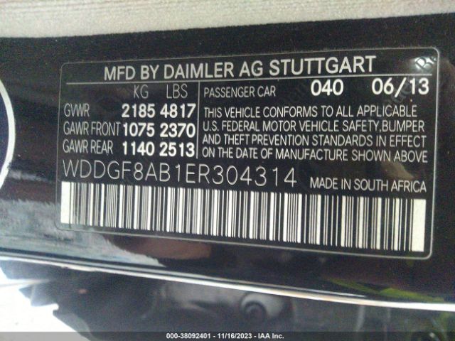 Photo 8 VIN: WDDGF8AB1ER304314 - MERCEDES-BENZ C 300 