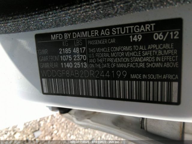 Photo 8 VIN: WDDGF8AB2DR244199 - MERCEDES-BENZ C-CLASS 