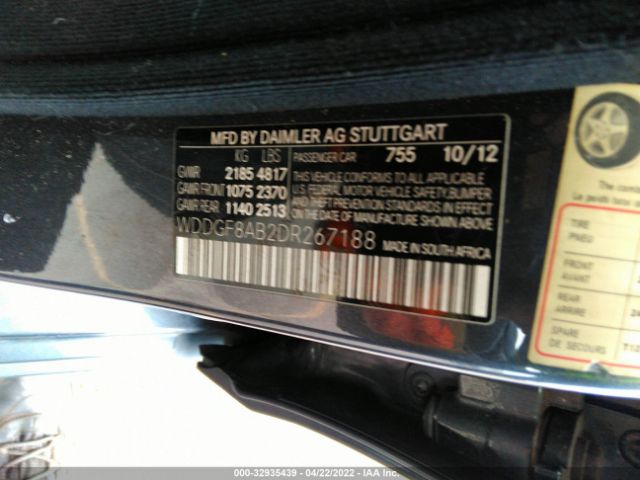 Photo 8 VIN: WDDGF8AB2DR267188 - MERCEDES-BENZ C-CLASS 