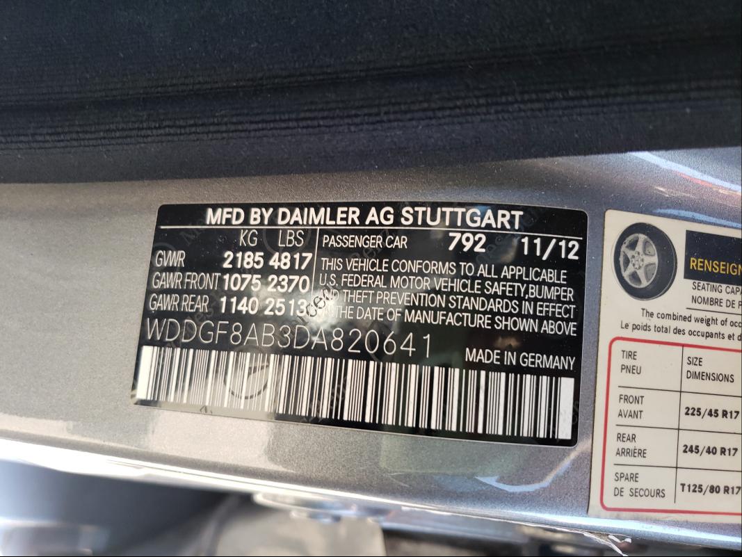 Photo 9 VIN: WDDGF8AB3DA820641 - MERCEDES-BENZ C 300 4MAT 