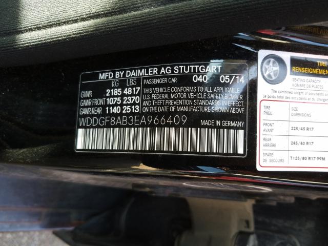 Photo 9 VIN: WDDGF8AB3EA966409 - MERCEDES-BENZ C 300 4MAT 