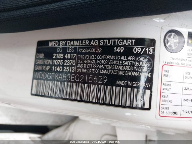 Photo 8 VIN: WDDGF8AB3EG215629 - MERCEDES-BENZ C 300 