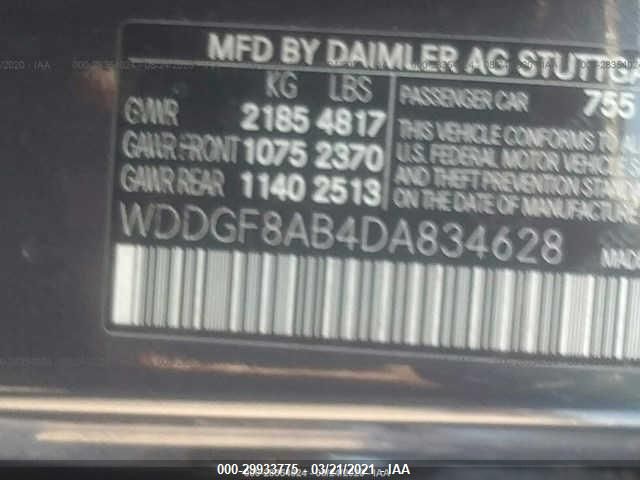 Photo 9 VIN: WDDGF8AB4DA834628 - MERCEDES-BENZ C-CLASS 