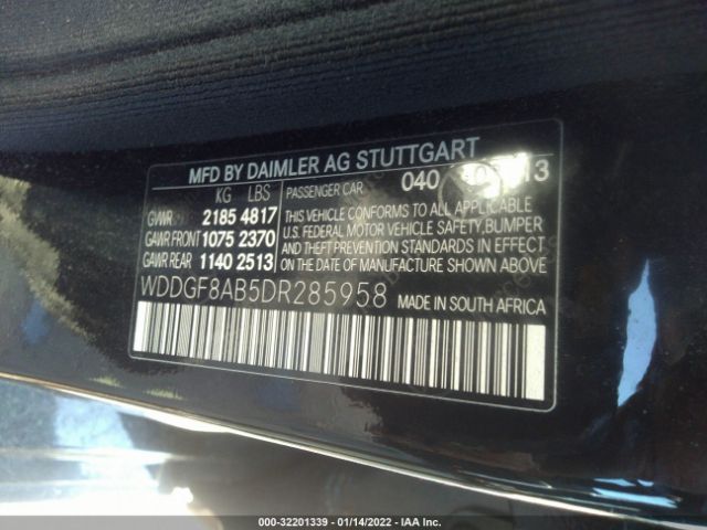 Photo 8 VIN: WDDGF8AB5DR285958 - MERCEDES-BENZ C-CLASS 