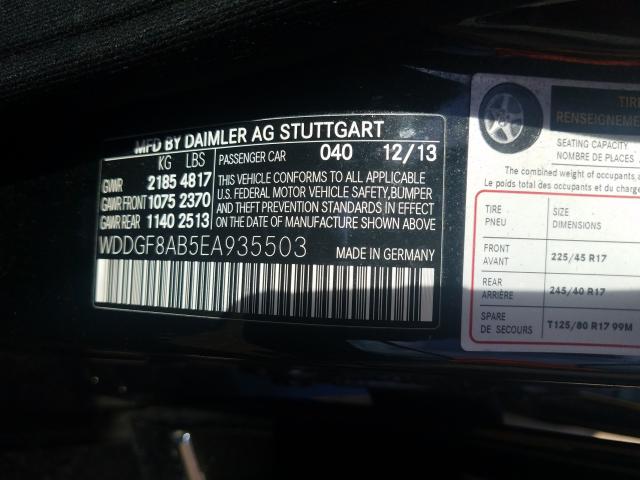 Photo 9 VIN: WDDGF8AB5EA935503 - MERCEDES-BENZ C 300 4MAT 