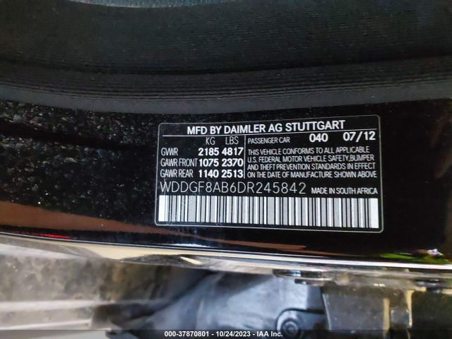 Photo 8 VIN: WDDGF8AB6DR245842 - MERCEDES-BENZ C-CLASS 